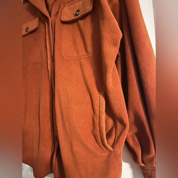 Burnt Orange Cozy Shacket - Picture 3 of 4